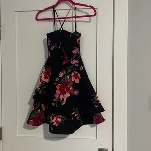 Black dress with flowers